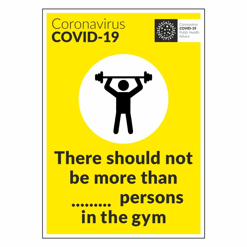 COVID19 Gym Signs Social Distancing Gym Signs